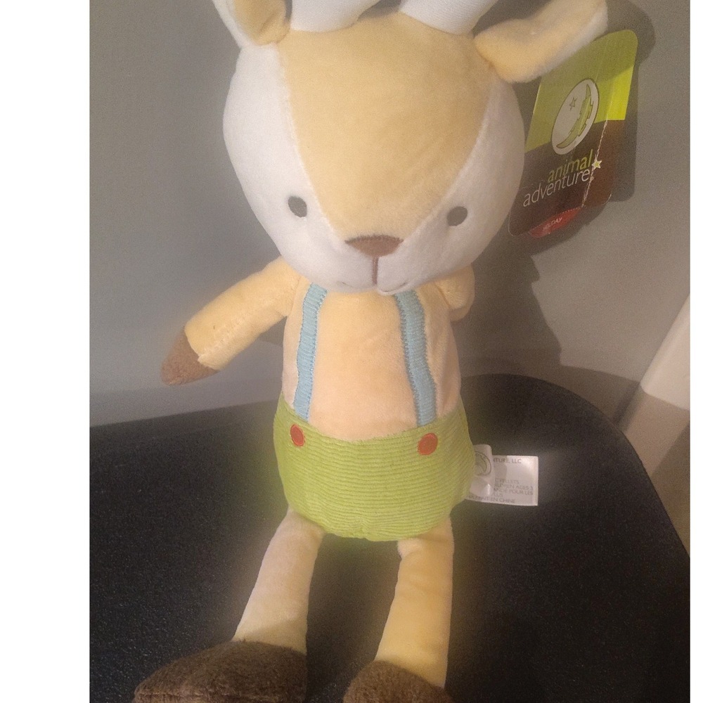 Animal Adventure Holiday Plush Deer Stuffed Animal Yellow Green 2017 NWT